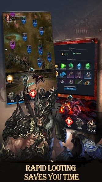 Offline loot and rewards screen from Endless Blade