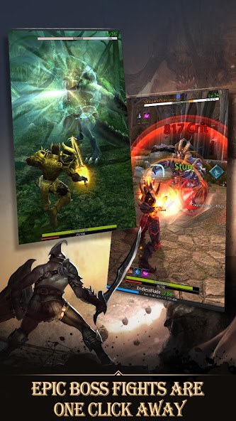 Epic boss fight gameplay screen